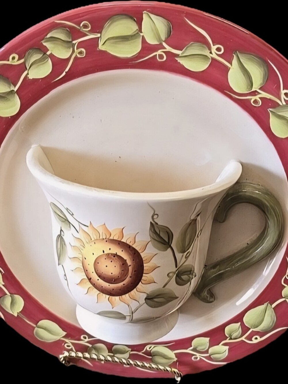 ☕️Sunflower Plate and Cup Plaque Hand🌻 - Picture 5 of 9